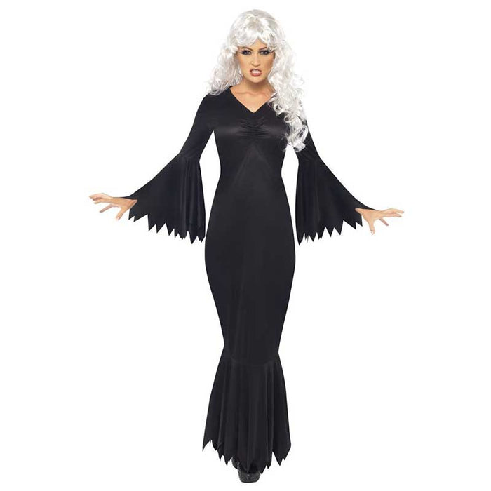Kostüm Lady Vampir Schwarze Robe Gr.M