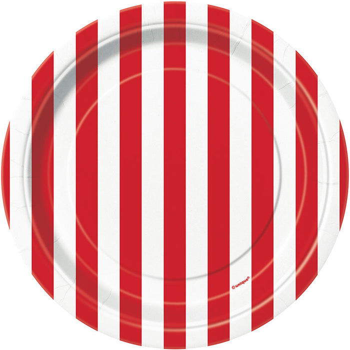 Pappteller Stripes Rot 18cmØ/8 St.