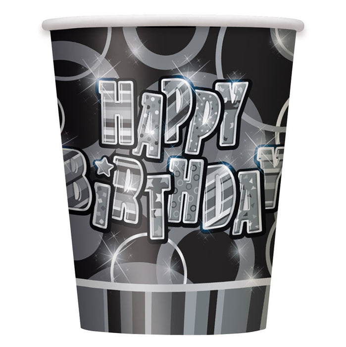 Pappbecher Glitz Schwarz NP 8Stk./266ml