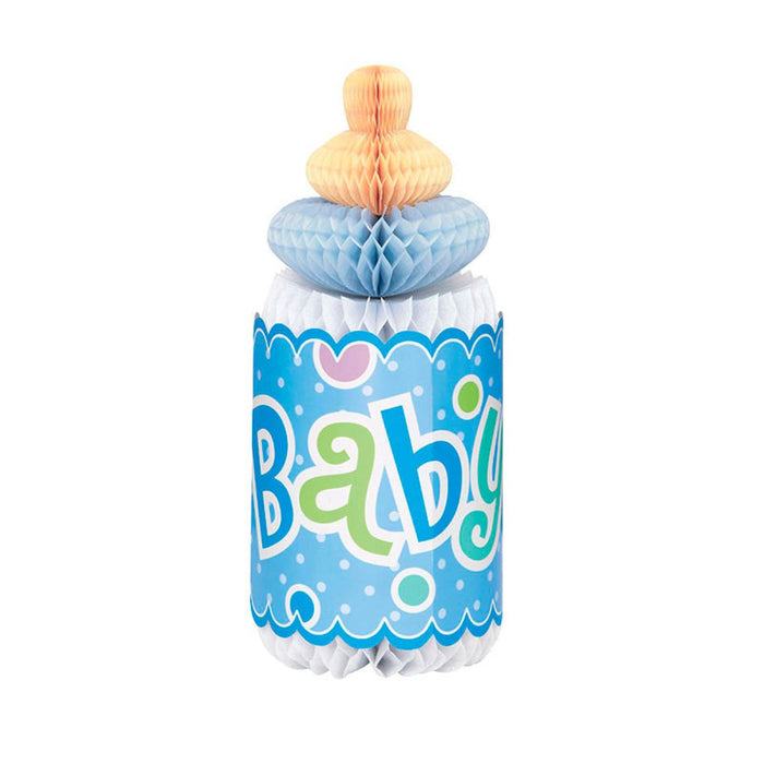 Tischaufsteller Babyflasche Blau Babyparty Dekoration für Jungs
