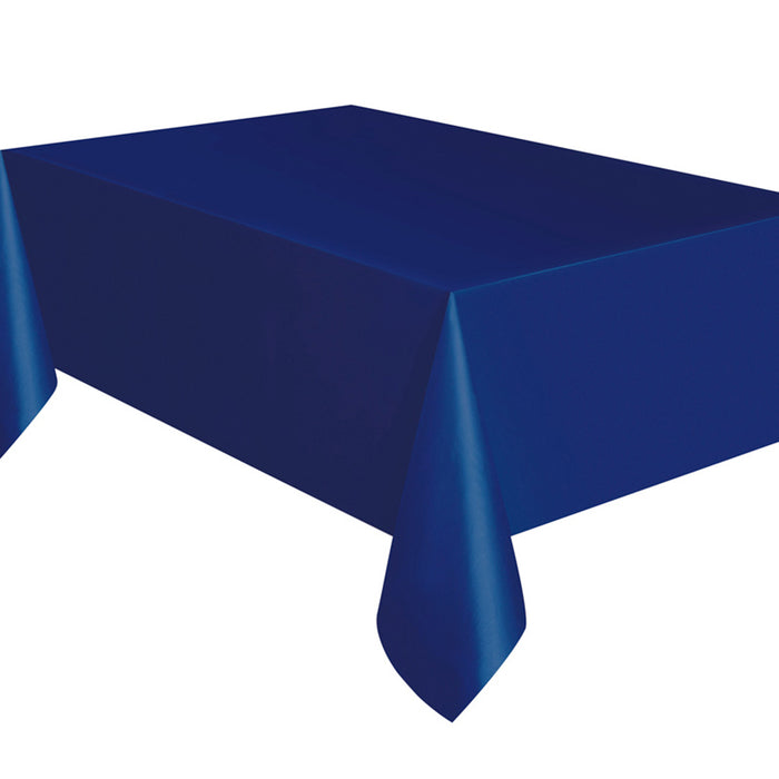 Tischdecke PVC Uni 137x274cm Navy Blue