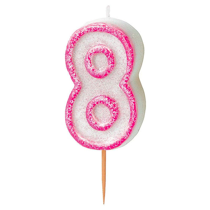 Kerzenzahl Picker Glitz #8 Pink