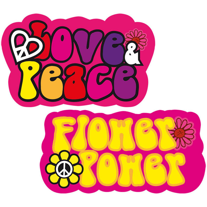 CutOut Hippie Peace "Love Peace" und "Flower Power"