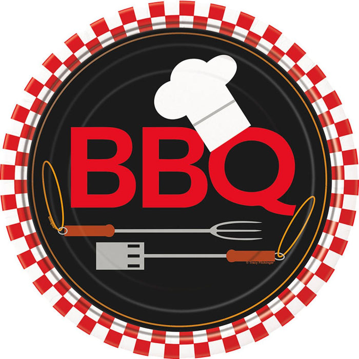 Pappteller "BBQ Backyard" | Ø23cm/8Stk.