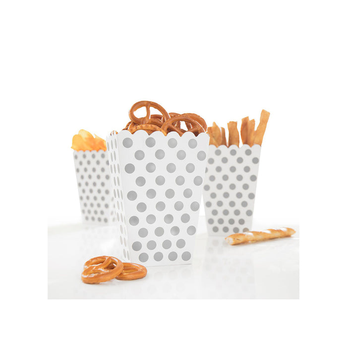 Snackbox Dots 8Stk./9x14cm Silber