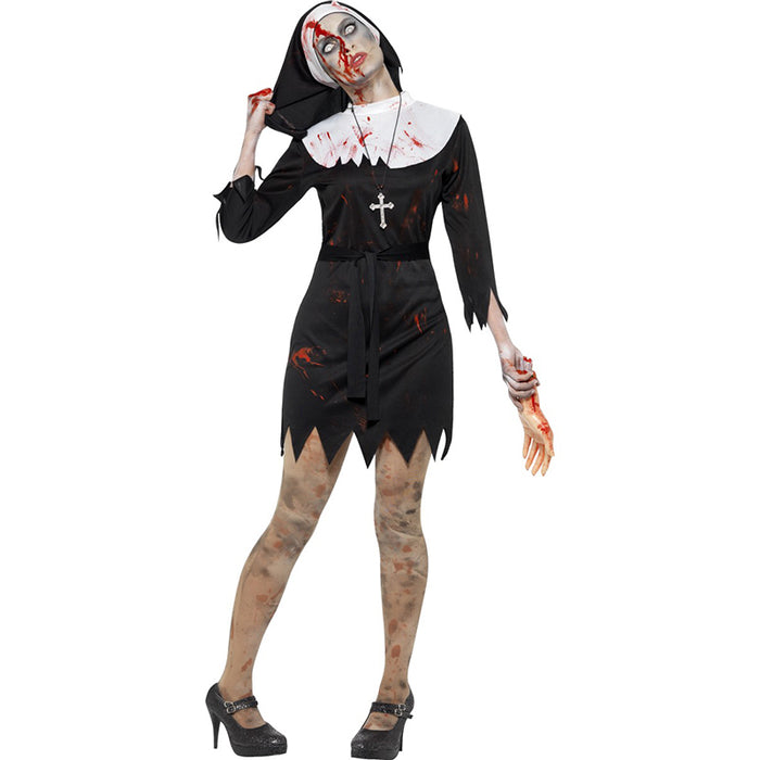 Kostüm Lady Zombie Nonne Gr.M