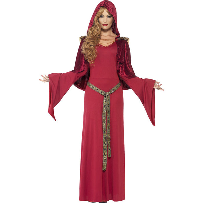 Kostüm Lady Priesterin Rot inkl. Gürtel Gr.S
