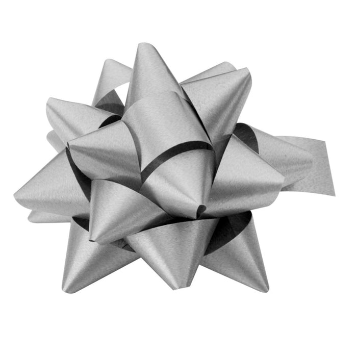 Geschenkband Goldina-Polyband-Rosette matt 70mm Silber