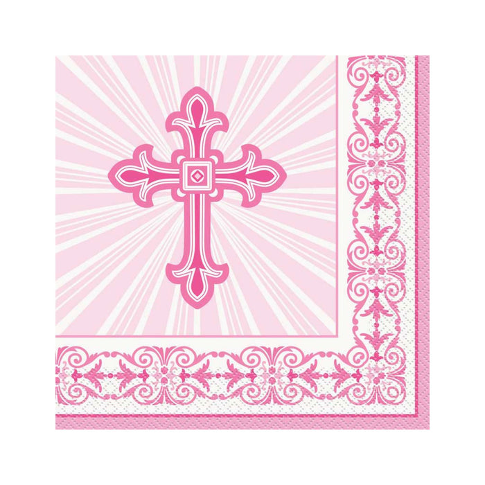 Servietten "Kreuz Pink" | 16Stk./33x33cm