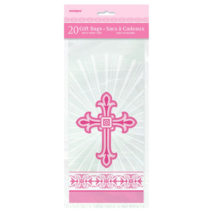 Geschenktüte Kreuz Pink 20Stk.