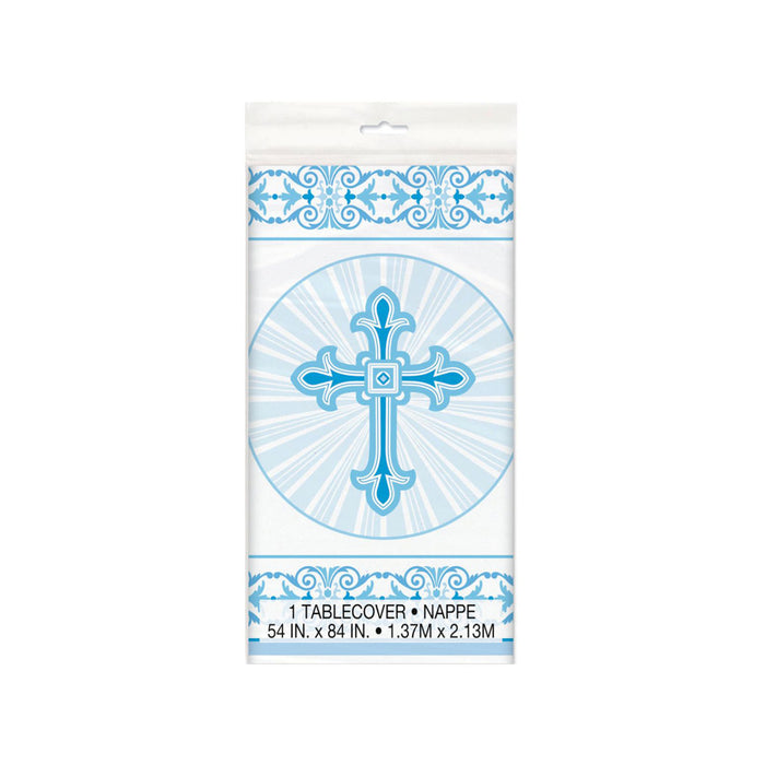 Tischdecke PVC Kreuz Blau 137x213cm