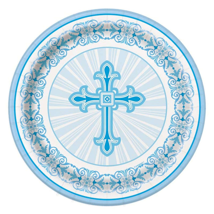 Pappteller "Kreuz Blau" | Ø18cm/8Stk.