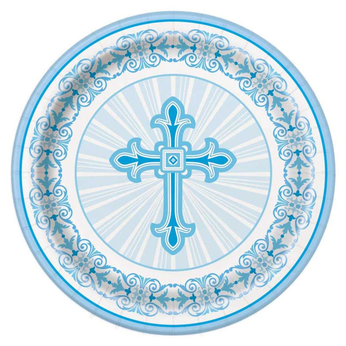 Pappteller "Kreuz Blau" | Ø23cm/8Stk.