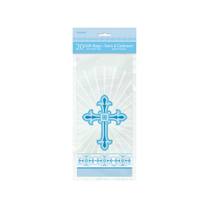 Geschenktüte Cello 12x28cm/20St. Kreuz Blau