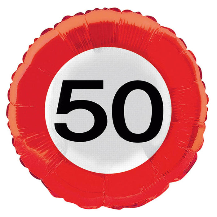 ABC18 Folienballon "Verkehrsschild #50" | Ø 43 cm
