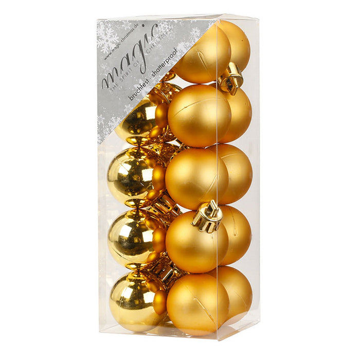 Weihnachtskugeln Gold | Ø 3 cm | 20 Stück | bruchsicher | Glänzend & matt