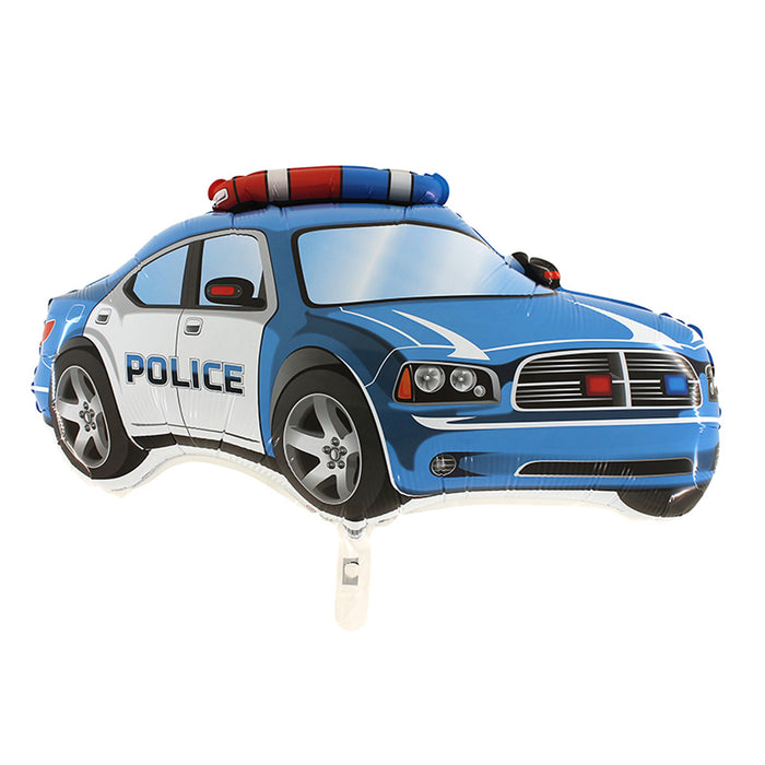 28" Shape Folienballon Lose - Polizeiauto Blau | HFE