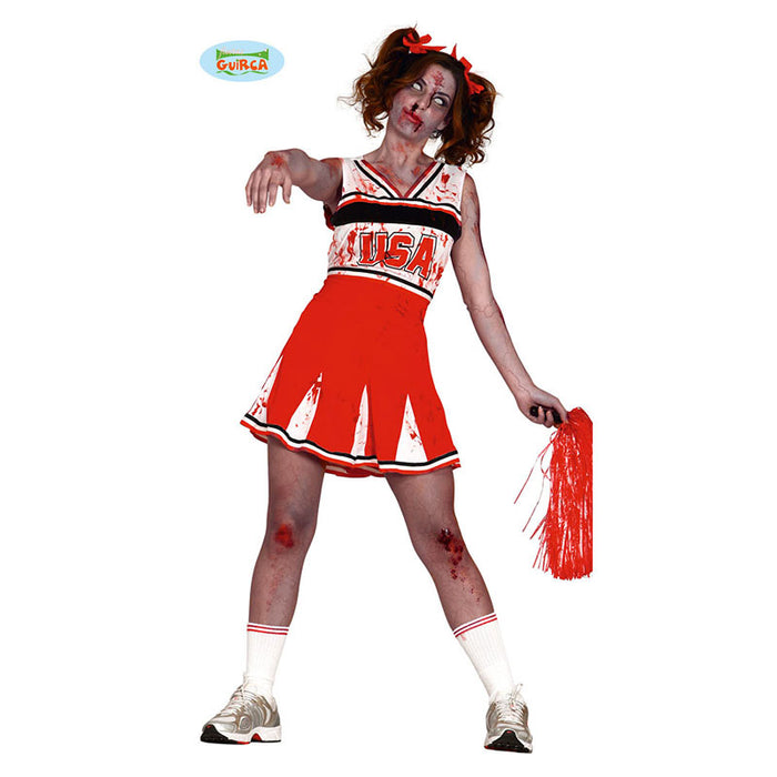 Kostüm Lady Zombie Cheerleader Kleid Gr.L