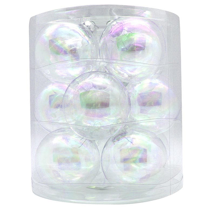 Weihnachtskugeln Irisierend | Ø 8 cm | 12 Stück | Glas | Schimmernde Christbaumkugeln