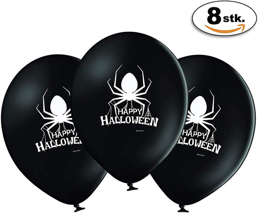 FM-Latexballon Happy HW Spinne ca.33cmØ/8 St. Schwarz