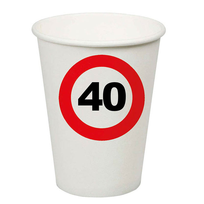 Pappbecher Verkehrsschild 40 250ml/8Stk.