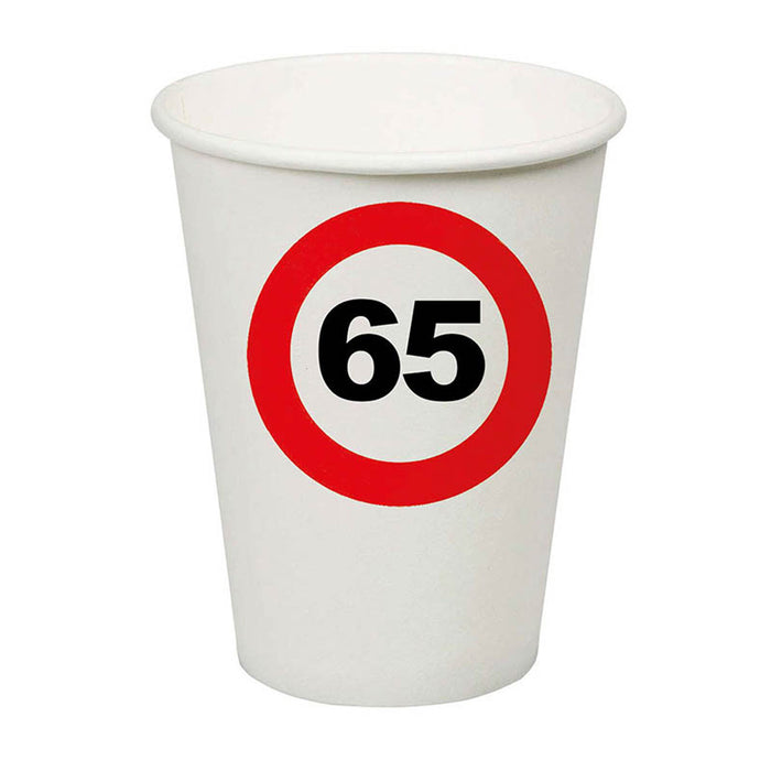 Pappbecher Verkehrsschild 65 250ml/8Stk.