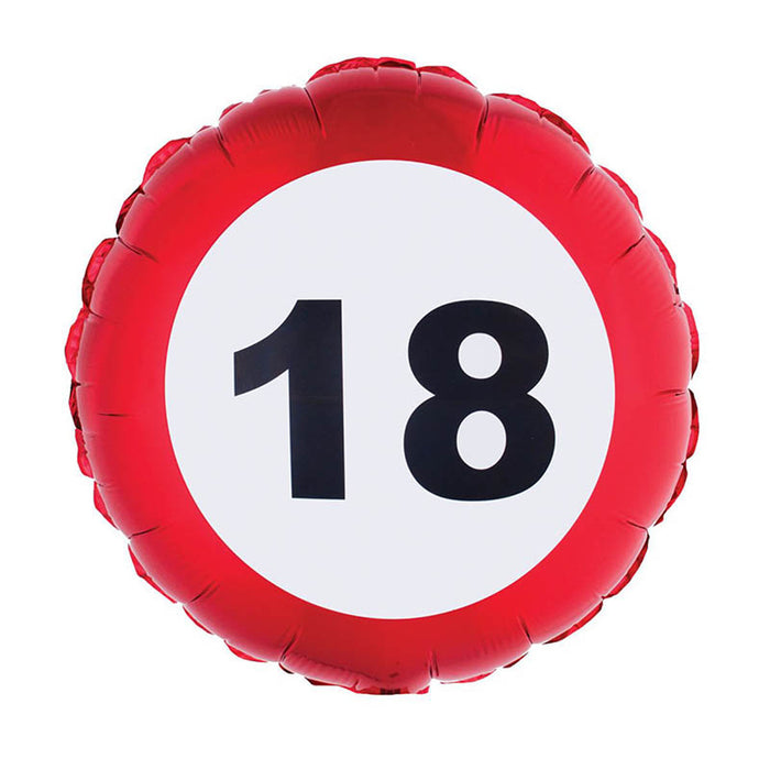 ABC18 Folienballon "Verkehrsschild #18" | Ø 43 cm