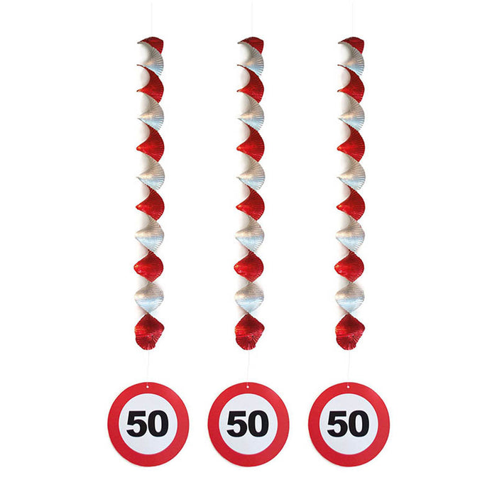 Hängedeko Verkehrsschild 50 3Stk.
