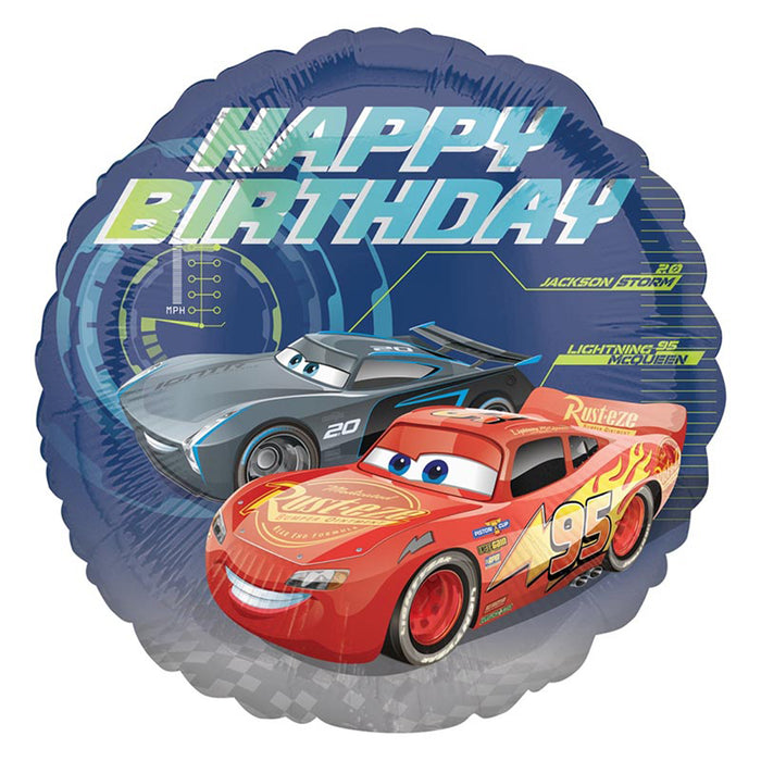 ABC18 Folienballon "Happy Birthday" Cars | Ø 45 cm