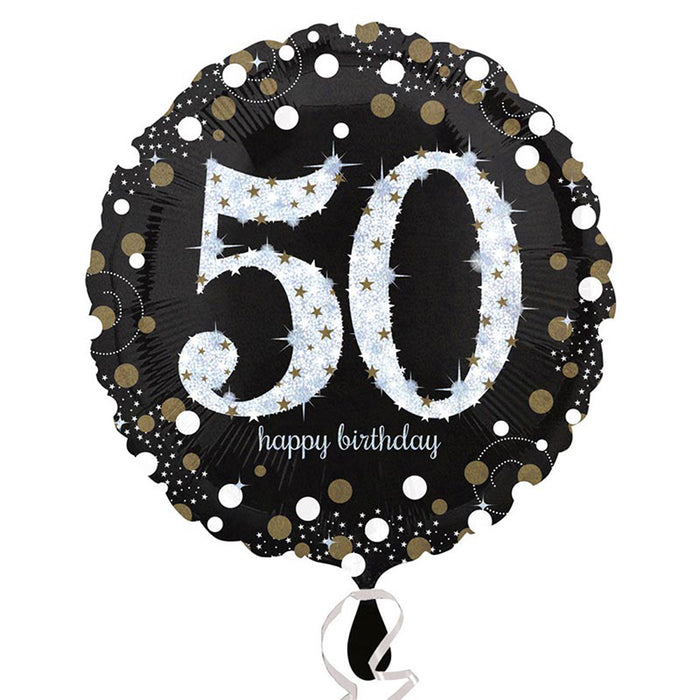 ABC18 Folienballon "Sparkling Gold" | Ø43cm #50