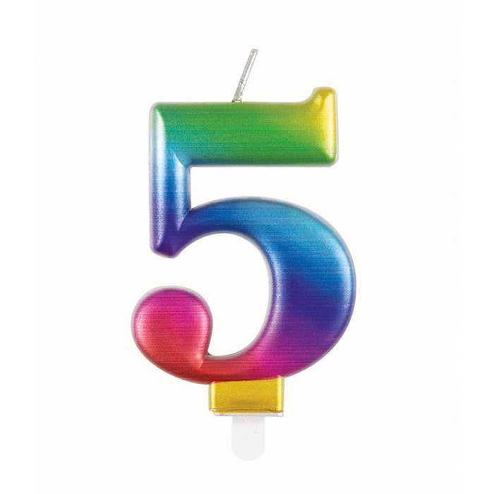 Kerzenzahl Regenbogen #5