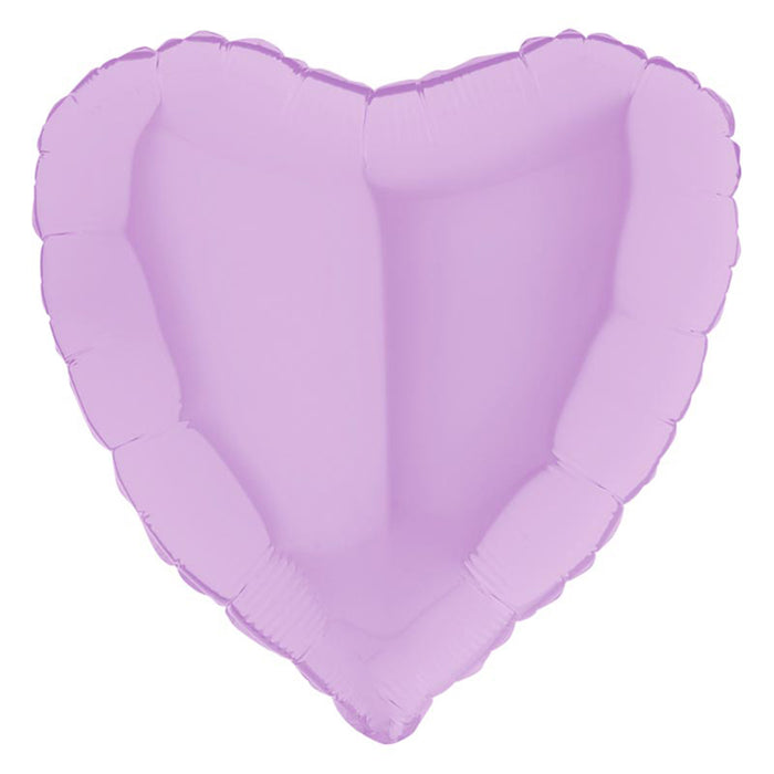 ABC18 Herz Folienballon Uni | Ø 46 cm Lavendel Matte Satin