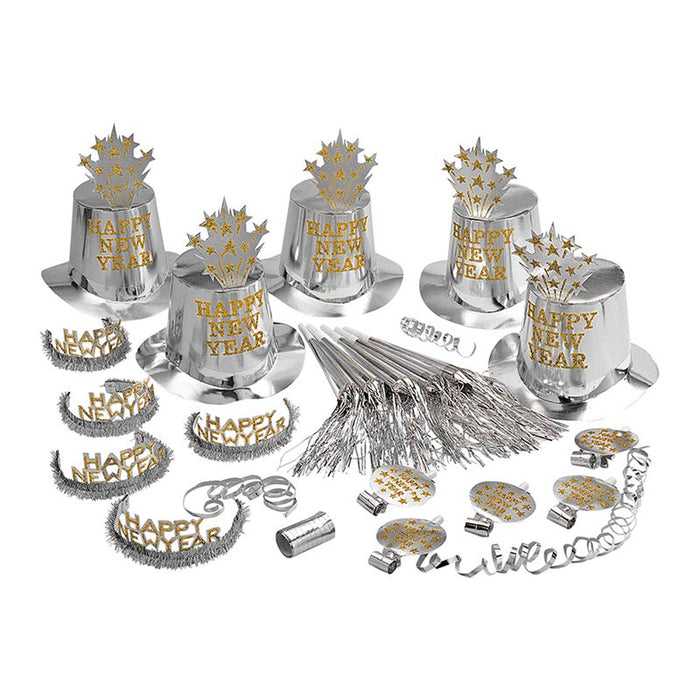 PartySet Happy New Year für 10 Personen silber