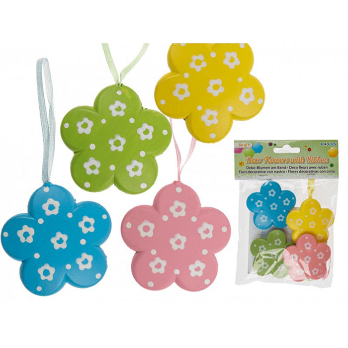 Geschenkanhänger Blumen ca. 6cm 4er Set