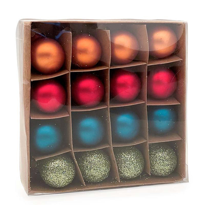 Weihnachtskugeln MilleFiori | Ø 2 cm | 16 Stück | Glas | Hochwertige Christbaumkugeln für Weihnachten