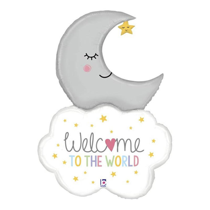 Shape Folienballon "Welcome Baby" Mond | 107 cm