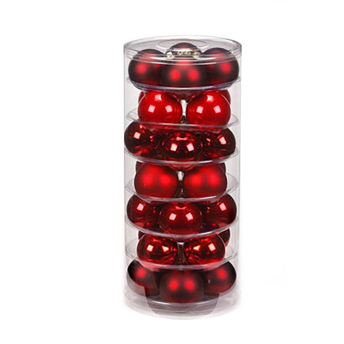 Weihnachtskugeln Ruby Red | Ø 6 cm | 20 Stück | Glas | Glänzend & matt