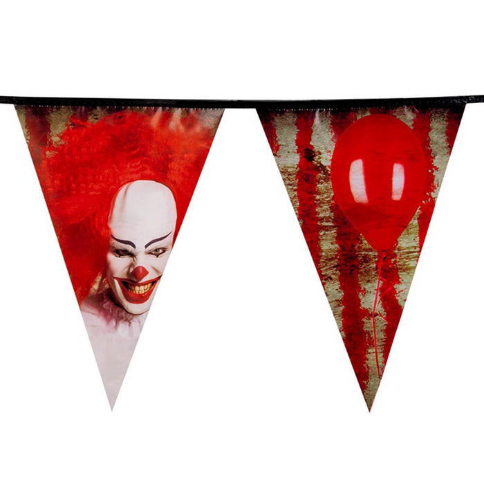 Wimpelkette PE 20x30cm L: 6m | Horror Clown
