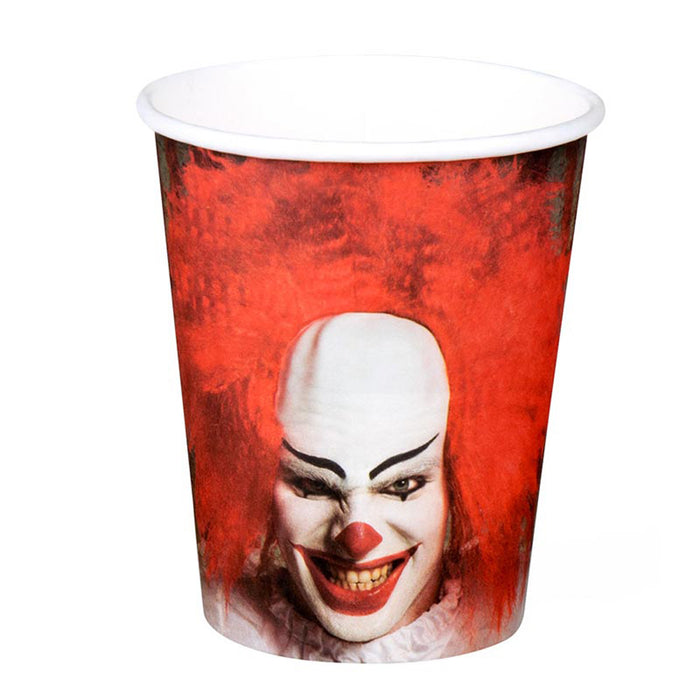 Pappbecher Horror Clown 250ml./6St.