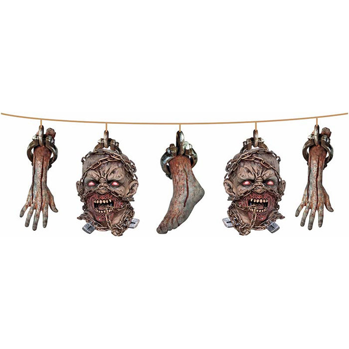 Girlande Halloween Zombie Körperteile | ca. 120cm