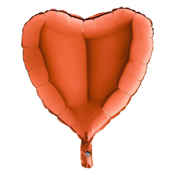 ABC18 Herz Folienballon Uni | Ø 46 cm Orange