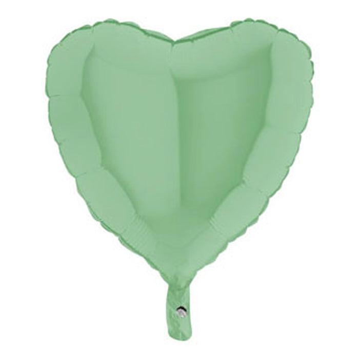 ABC18 Herz Folienballon Uni | Ø 46 cm Matte Satin Grün