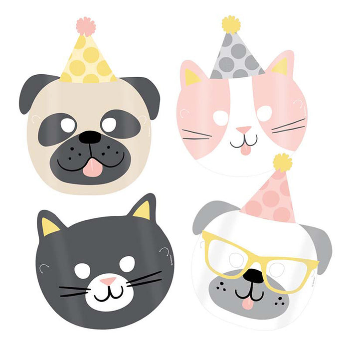 Maske Pappe Hello Pets 8 Stück