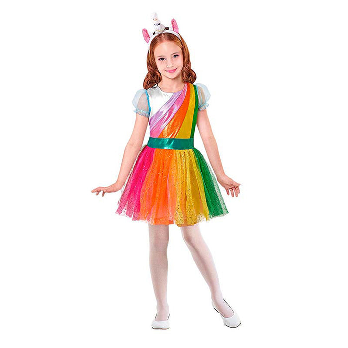 Kostüm "Regenbogen Einhorn" für Mädchen 2-tlg. | Mehrfarbig