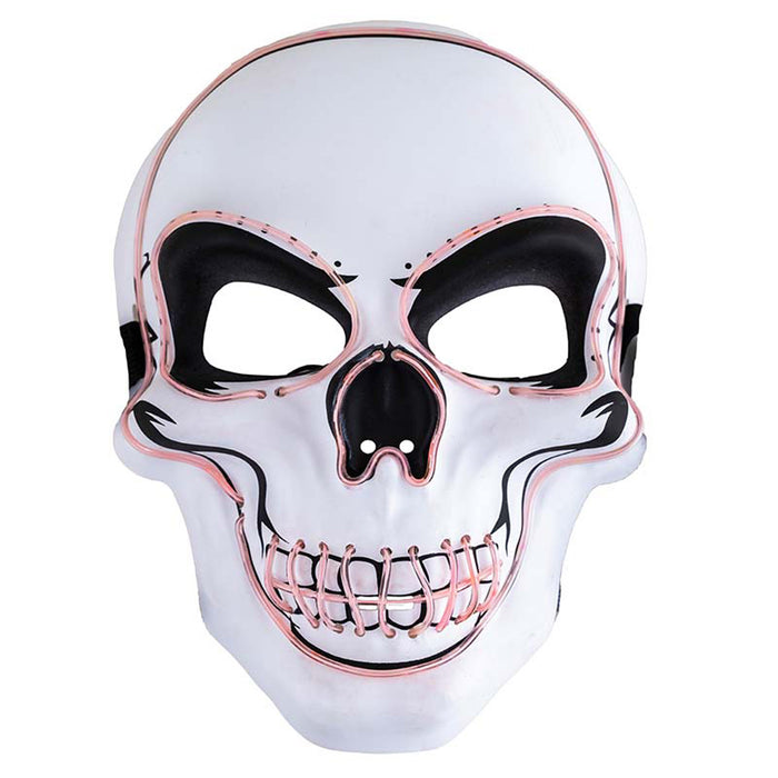 Maske LED Totenkopf Weiß