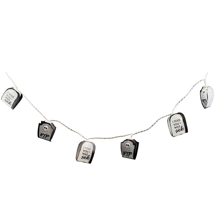Lichterkette Grabsteine LED Girlande Halloween Dekoration