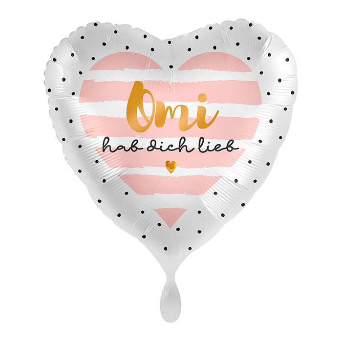 ABC18 Folienballon "Omi - hab dich lieb" | Ø 43 cm