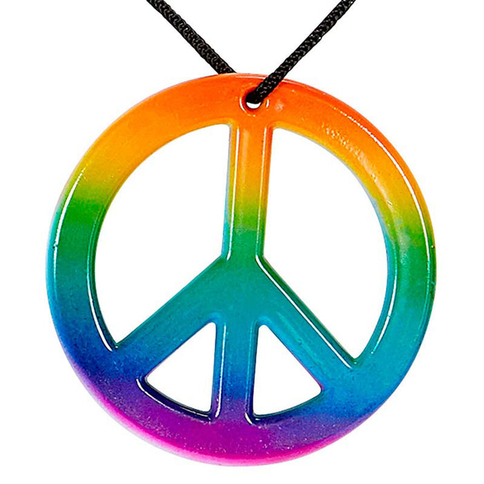 Schmuck Kette Hippie Peace Regenbogen