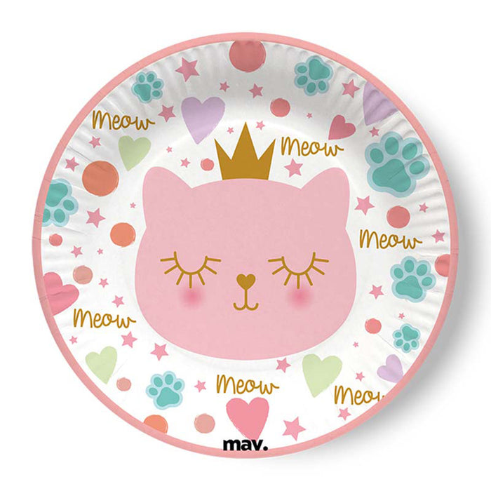 Pappteller "Cat Princess" | Ø18cm/8Stk.