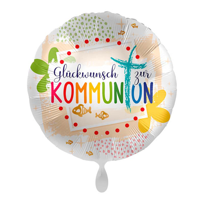 ABC18 Folienballon "Glückwunsch zur Kommunion" | Ø 43 cm